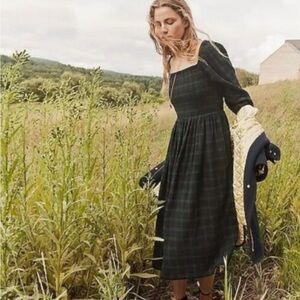 J. Crew Dark Plaid Long Sleeve Dress